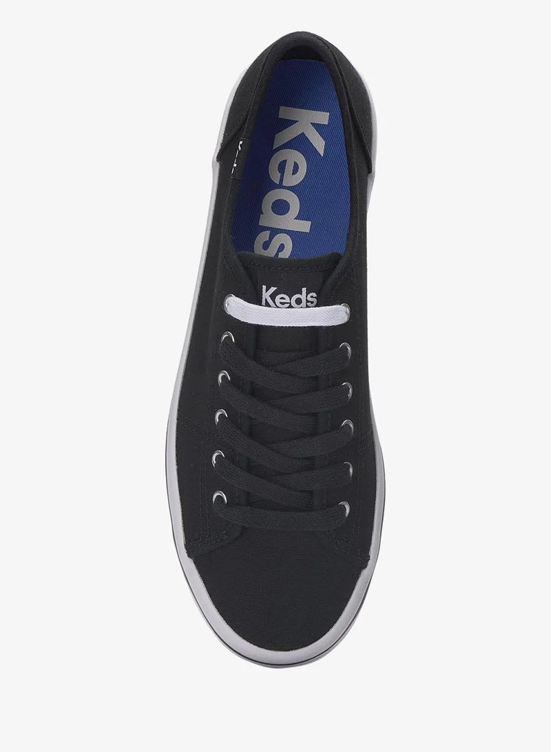 Keds black Keds Women's Kickstart Lace Up Pennant Canvas Casual Sneaker Black for Women | Best Price UAE